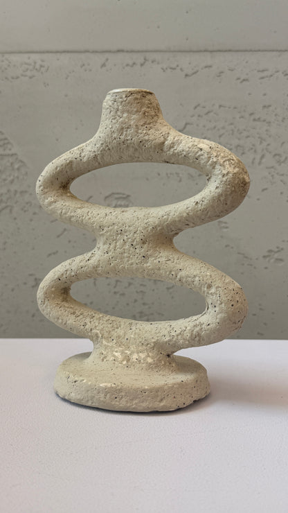 Loop Stone Kerzenständer - Natur