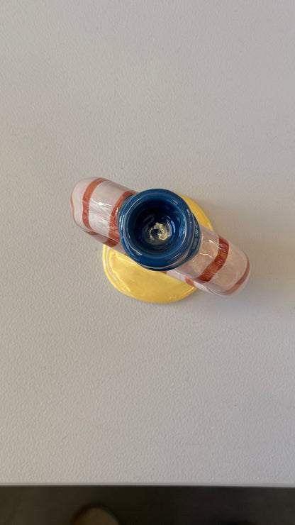 Ring Pop Kerzenständer - Gestreift in Rose, Rot & Blau