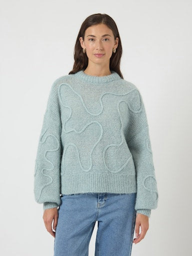 YASBRIDA LS WOOL BLEND KNIT PULLOVER