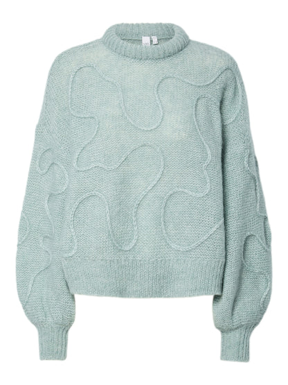 YASBRIDA LS WOOL BLEND KNIT PULLOVER