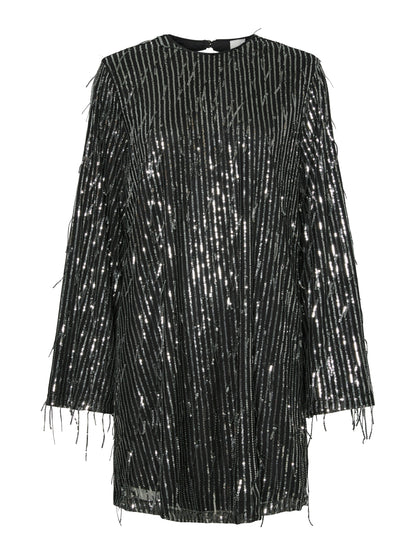 YASLANTRA LS SEQUIN FRINGE DRESS - SHOW