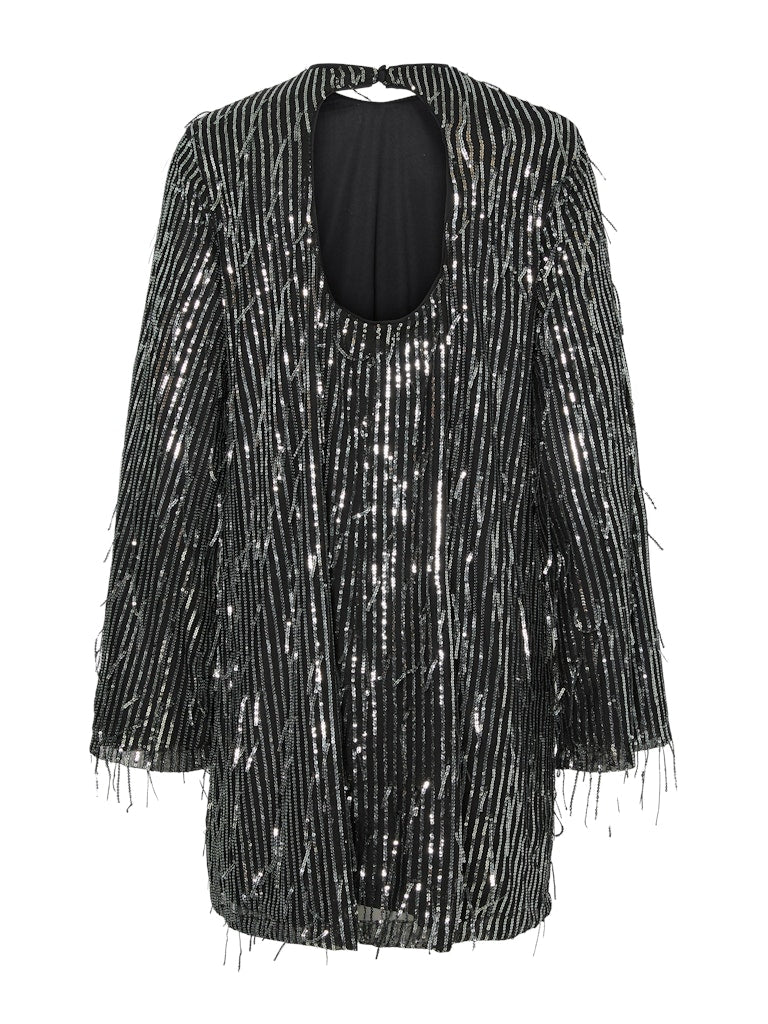 YASLANTRA LS SEQUIN FRINGE DRESS - SHOW