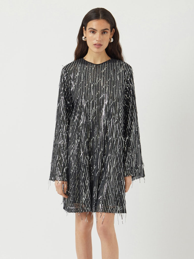 YASLANTRA LS SEQUIN FRINGE DRESS - SHOW