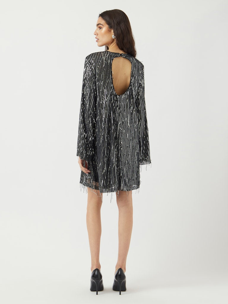 YASLANTRA LS SEQUIN FRINGE DRESS - SHOW
